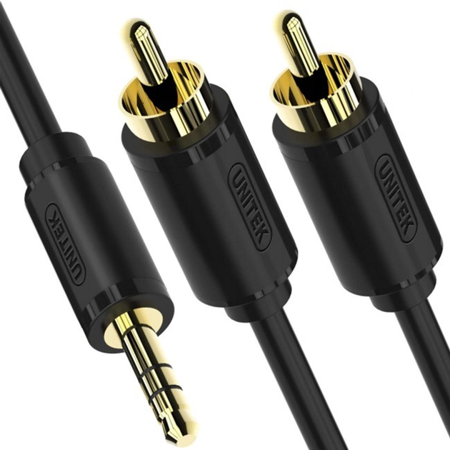 Кабель Unitek miniJack 3.5 мм - 2 x RCA M/M 1.5 м Black (4894160021489) - зображення 1