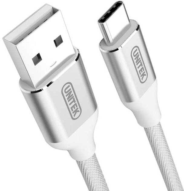 Kabel Unitek USB Type-A -USB Type-C M/M 1 m Silver (4894160031877) - obraz 1