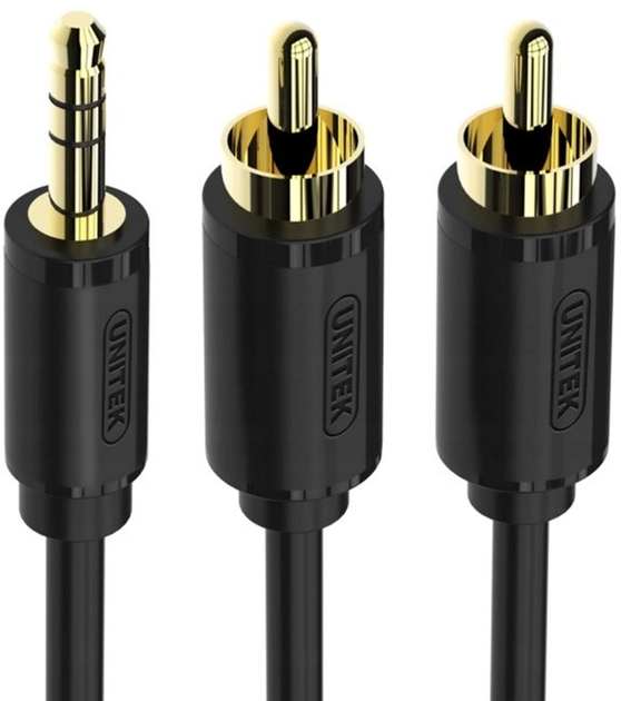 Кабель Unitek miniJack 3.5 мм - 2 x RCA M/M 1.5 м Black (4894160021489) - зображення 2