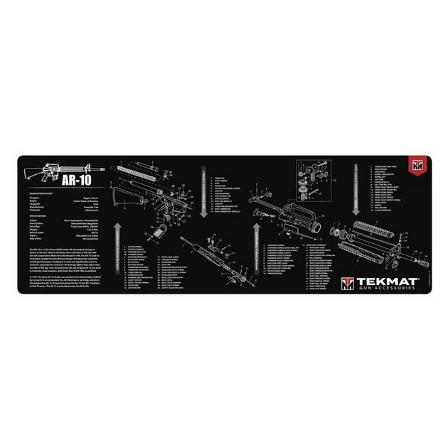 Килимок TekMat 30 см x 91 см з кресленням AR-10 для чищення зброї - изображение 1