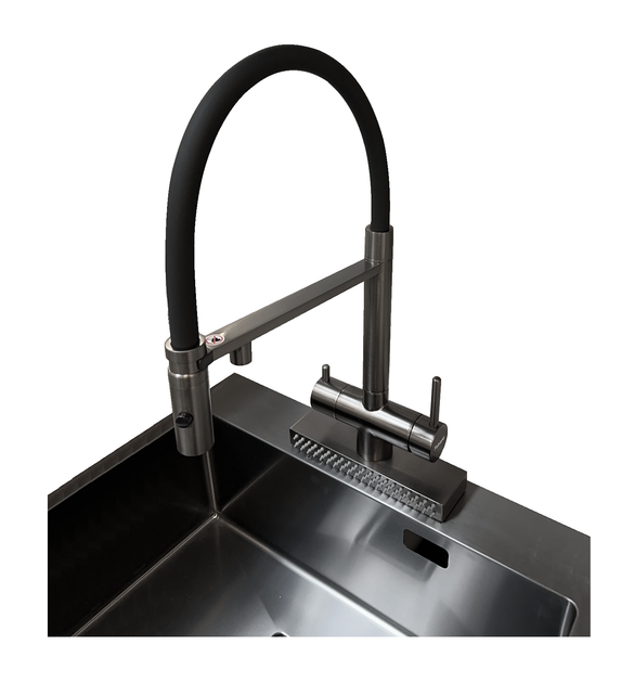 Кухонний змішувач Fabiano FKMC 3124 Black Steel 8231.403.1543 - зображення 2