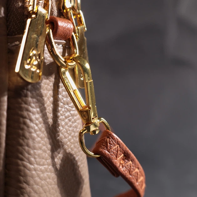 Сумка планшет женская кожаная Vintage leather-22271 Бежевая - изображение 9
