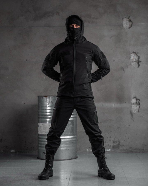 Тактичний костюм SoftShell Police black M - зображення 1