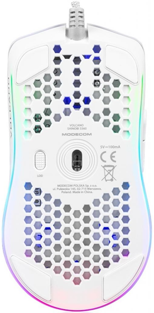 Мышь Modecom Volcano Shinobi 3360 White (M-MC-SHINOBI-3360-200) - изображение 2