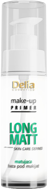 Baza pod makijaz Delia Make-Up Primer Long Matt Skin Care Defined matująca 30 ml (5901350476550) - obraz 1