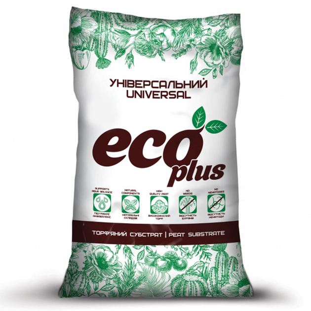 Торфяной субстрат ECO PLUS Универсальный / 3 л – фото, отзывы ...