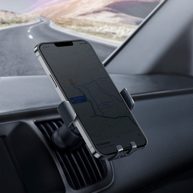 Автотримач для телефону Baseus Metal Age II Gravity Car Mount (SUJS000001) - зображення 8