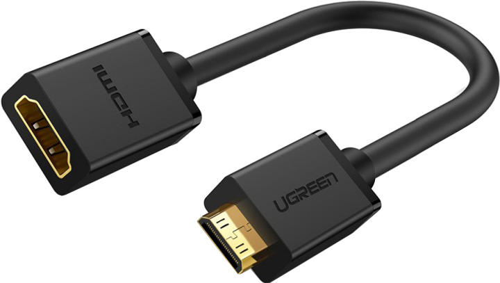 Adapter Ugreen mini HDMI Male to HDMI Female Adapter Cable 22 cm Black (6957303821372) - obraz 1