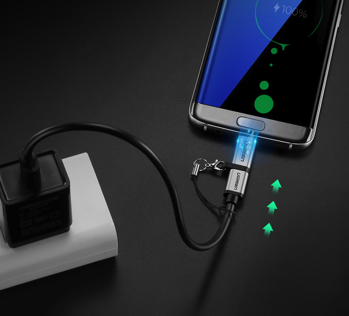 Адаптер Ugreen US282 USB Type-C Female to micro-USB Male Adapter Gray (6957303855902) - зображення 3