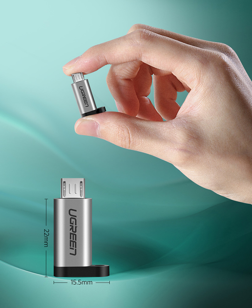 Адаптер Ugreen US282 USB Type-C Female to micro-USB Male Adapter Gray (6957303855902) - зображення 8
