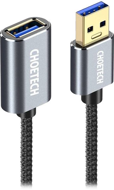 Kabel przedłużający Choetech USB 2 m pleciony (6971824972634) - obraz 1