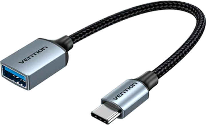 Kabel Vention USB Type-C - OTG USB 3.0 AF 0.15 m Black (6922794755079) - obraz 1