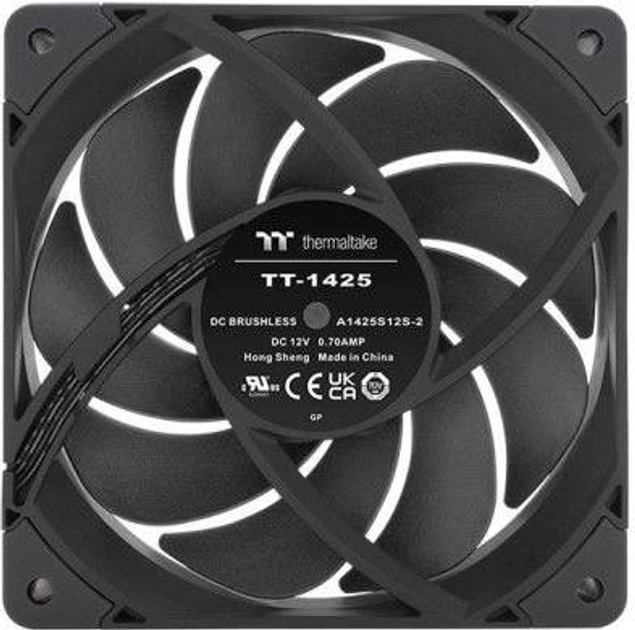 Набір вентиляторів Thermaltake Toughfan 14 14 см Чорний 2 шт (CL-F160-PL14BL-A) - зображення 3