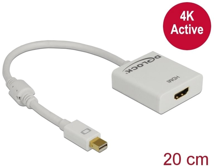 Адаптер Delock DisplayPort 1.2 - HDMI M/F White (4043619626120) - зображення 1