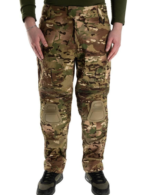 Штани тактичні з наколінниками військові мультикам multicam штани камуфляж армійські бойові штани ЗСУ M - зображення 1