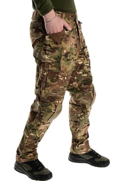Штани тактичні з наколінниками військові мультикам multicam штани камуфляж армійські бойові штани ЗСУ L - зображення 2
