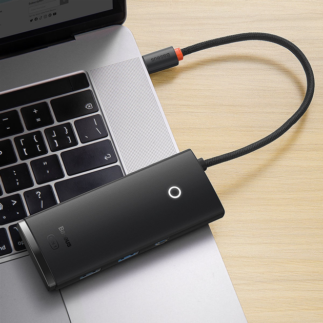USB-хаб Baseus Lite Series 6-Port Type-C HUB Docking Station (WKQX050001) - зображення 8