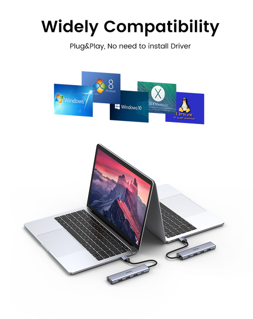 USB-хаб Ugreen CM473 USB 3.0 to 4-Port USB 3.0 Hub Space Gray (6957303828050) - зображення 9