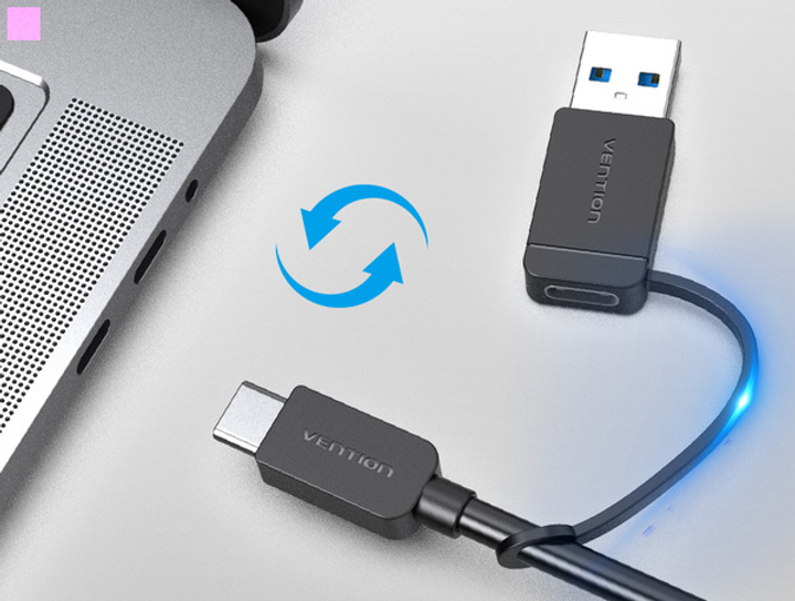 USB Hub Vention 4-Port z microUSB zasilaniem 0.15 m Black (6922794746916) - obraz 2