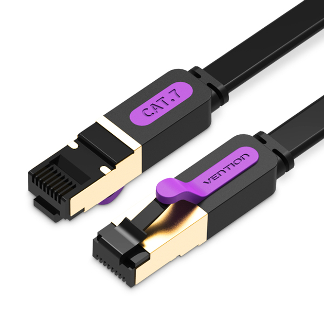 Patchcord Vention CAT7 FTP Ethernet 10 m Black (6922794729872) - obraz 3