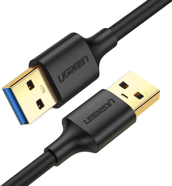 Kabel Ugreen US128 USB Type-A 3.0 - USB Type-A 3.0, 1 m Black (6957303813704) - obraz 1