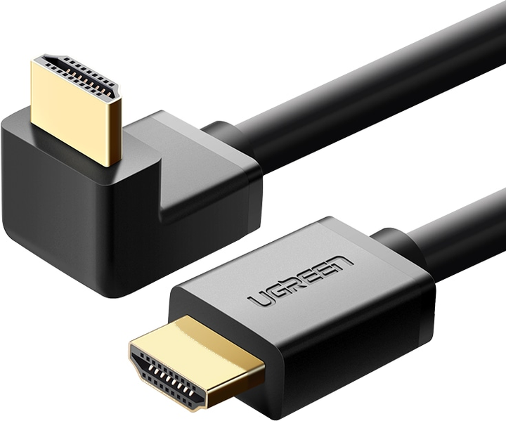Кабель Ugreen HD103 HDMI Cable Right Angle 90 Degree 2 м Black (6957303811731) - зображення 2