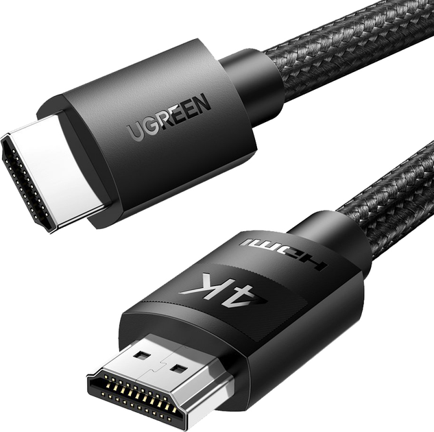 Kabel Ugreen HD119 HDMI to HDMI v2.0 5 m pleciony Black (6957303841035) - obraz 1