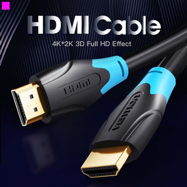 Kabel Vention HDMI-HDMI, 3 m v2.0 Black (6922794732674) - obraz 2
