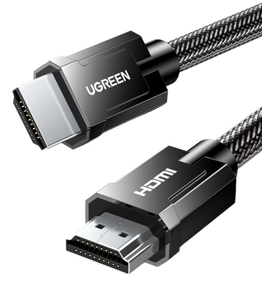 Kabel Ugreen HD135 8K HDMI m / m Round Cable with Braided 2 m Gray (6957303873210) - obraz 1