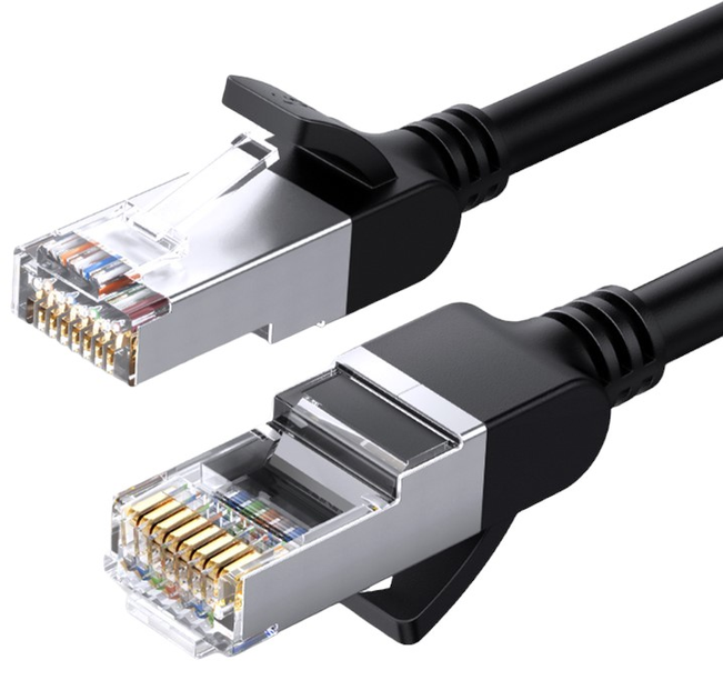 Patchcord Ugreen NW101 Cat 6 U / UTP Pure Copper Ethernet Flat Cable 0.5 m Black (6957303851836) - obraz 1