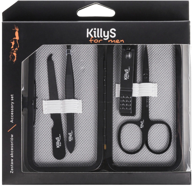 Zestaw KillyS For Men Accessory Set nożyczki + obcinaczki + pilnik + pęseta do depilacji (3031445009867) - obraz 1