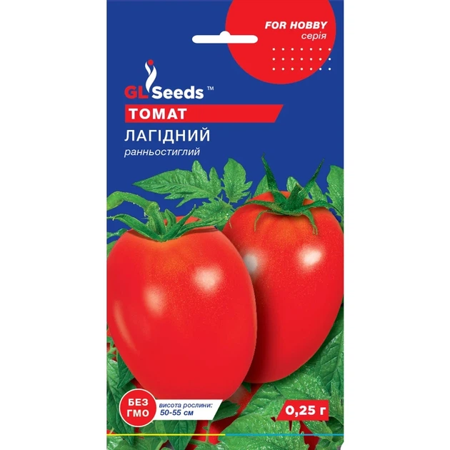 Насіння Томат Лагідний GL Seeds 0.25г (For Hobby96) - Фото 1 Насіння Томат Лагідний GL Seeds 0.25г (For Hobby96) - зображення 1
