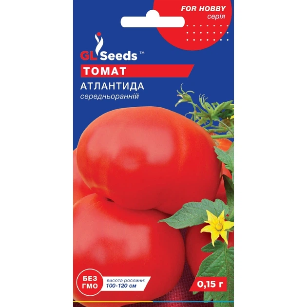 Семена Томат Атлантида GL Seeds 0.15г (For Hobby498) - Фото 1 Семена Томат Атлантида GL Seeds 0.15г (For Hobby498) - изображение 1