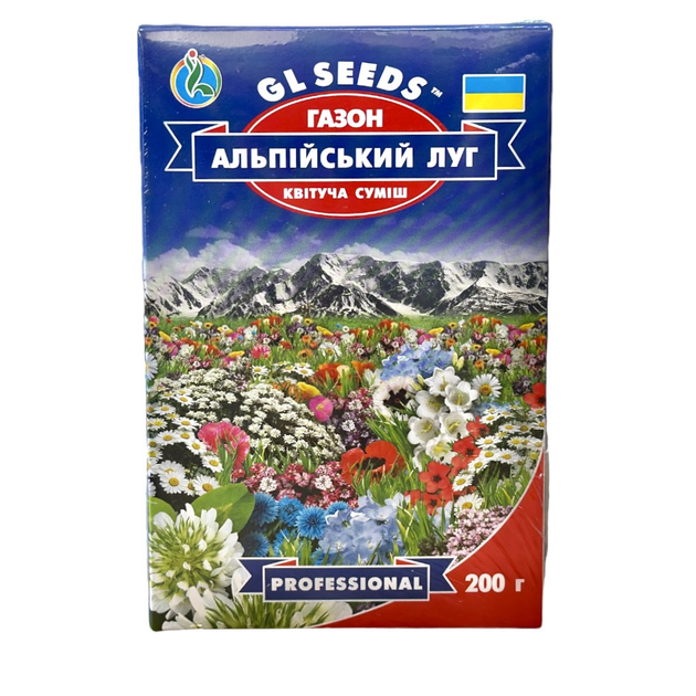 Семена Газон Альпийский Луг цветущая смесь GL Seeds 200г (коробка301 ...