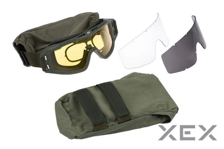 Тактические очки 2E Hawk Army Green Anti-fog + сумка + 3 линзы (2E-TGG-ARGN) - изображение 2
