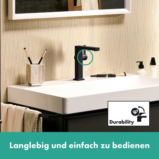 Cмеситель для умывальника однорычажный HANSGROHE Tecturis E CoolStart EcoSmart+ черный латунь с донным клапаном 73040670 - изображение 7