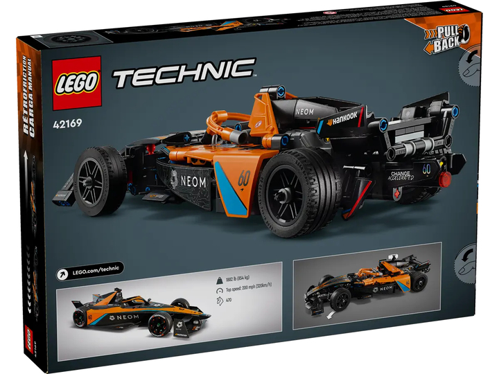 Zestaw klocków Lego Technic Samochód wyścigowy NEOM McLaren Formuła E 452 elementy (42169) - obraz 1