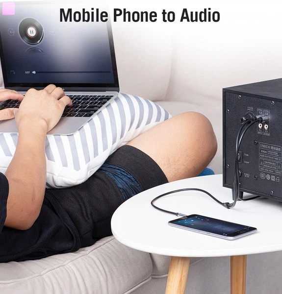 Kabel Vention AUX 3.5 mm m - 2 x RCA m 5 m Black (6922794734388) - obraz 11