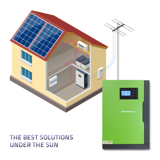 Інвертор Qoltec 6KVA 3.5KW 100A MPPT Sinus - Фото 9 Інвертор Qoltec 6KVA 3.5KW 100A MPPT Sinus - зображення 9