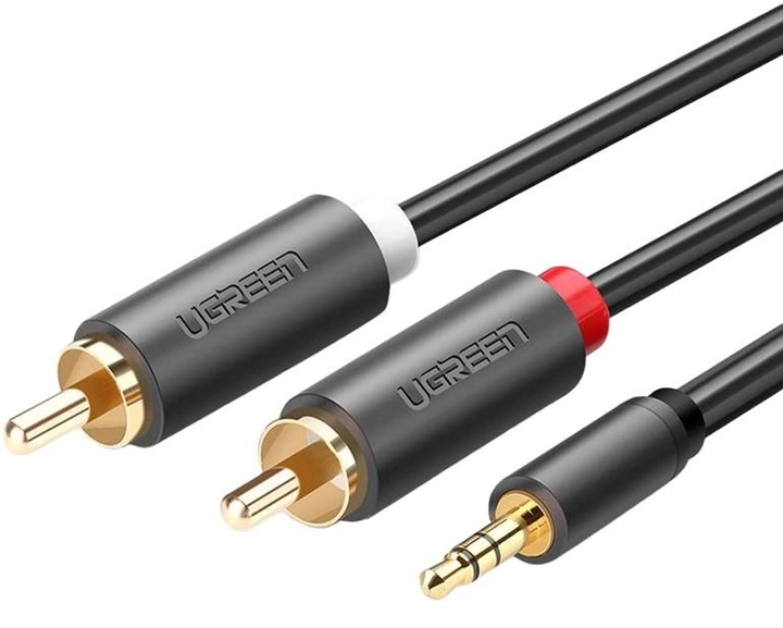 Kabel Ugreen AV102 AUX 3.5 mm TRS-RCAx2 M / M 5.0 m Black (6957303815135) - obraz 1