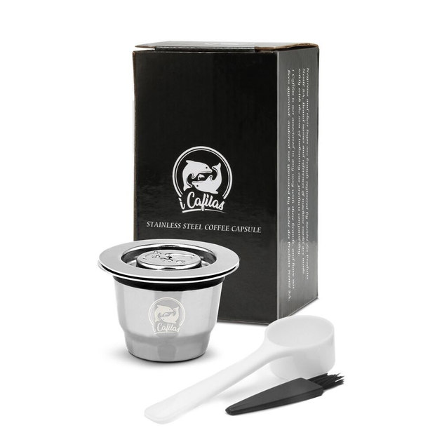 Капсула многоразовая из нержавеющей стали для кофемашины Nespresso от ICafilas, глянцевая - изображение 1