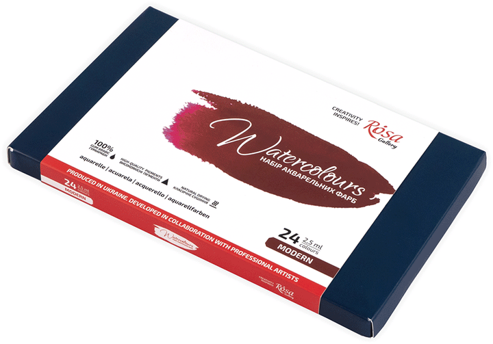 Набір акварельних фарб Rosa Gallery Modern 24 х 2.5 мл (4823098541127 ...