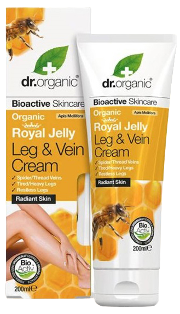 Крем Dr.Organic Royal Jelly Leg & Vein заспокійливий для втомлених ніг з органічним бджолиним молочком 200 мл (5060176673298) - зображення 1
