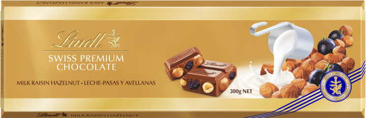Акція на Шоколад Lindt Gold Tablets Молочний з родзинками та горішками 300 г від Rozetka
