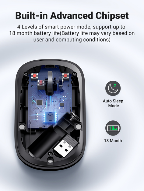 Миша Ugreen MU001 Portable Wireless Gray (6957303893737) - зображення 6