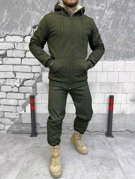Чоловічий тактичний зимовий костюм SoftShell M олива - зображення 2