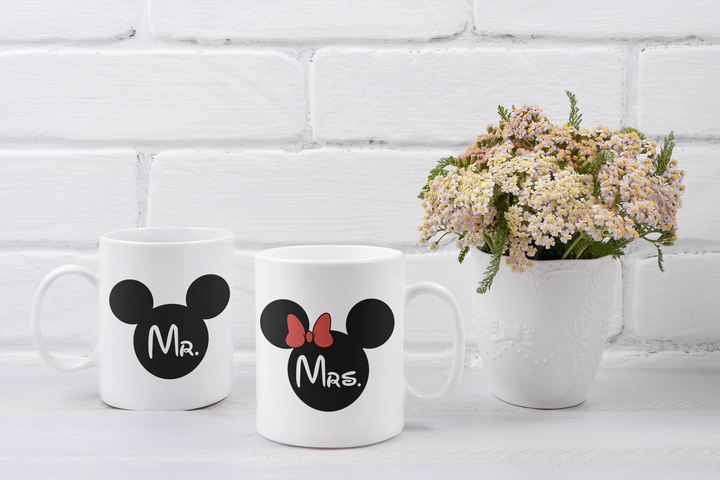 Парные чашки кружки Mr and Mrs Микки и Минни Маус 2 для Влюблённых Белая 330 мл - Фото 2 Парные чашки кружки Mr and Mrs Микки и Минни Маус 2 для Влюблённых Белая 330 мл - изображение 2