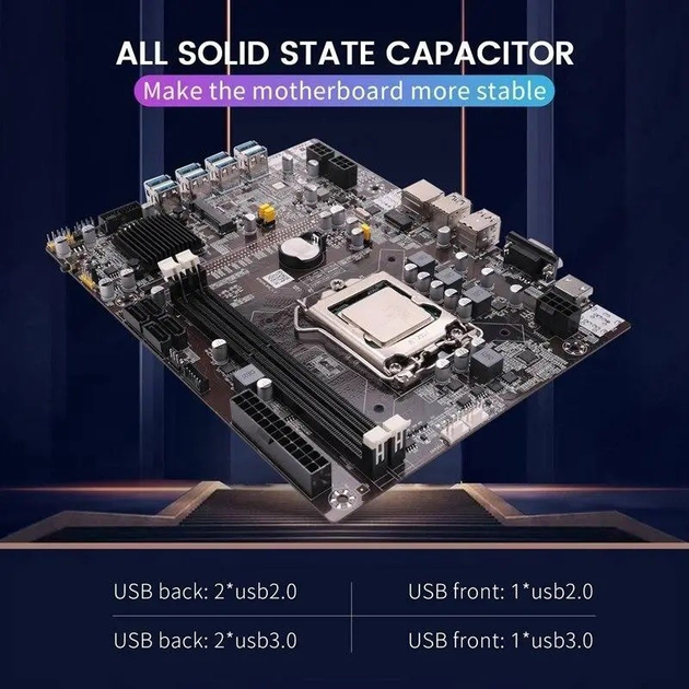 Комплект майнинг V8 / материнская плата B75USB BTC LGA 1155 / процессор ...