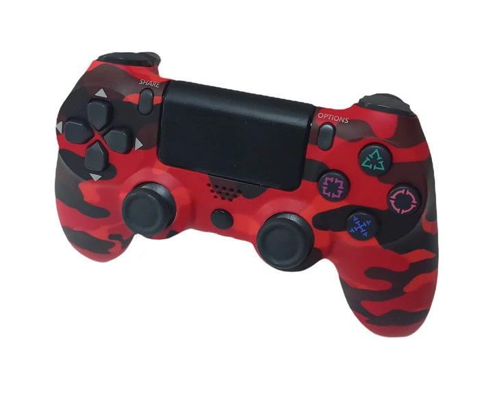Бездротовий джойстик для PS4 камуфляж Червоний Пластик - зображення 3