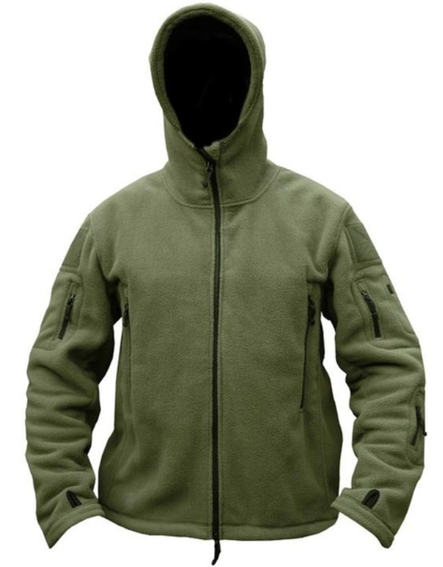 Флісова куртка з капюшоном на замку зелена 3XL - зображення 1